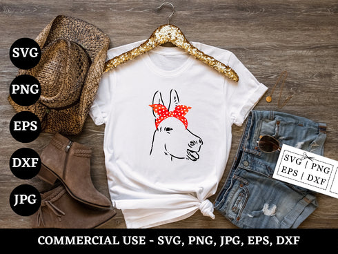 Donkey SVG Bundle | Donkey SVG PNG DXF EPS | Farm Animal Donkey Cut Files for Cricut | Donkey Head Vector Design