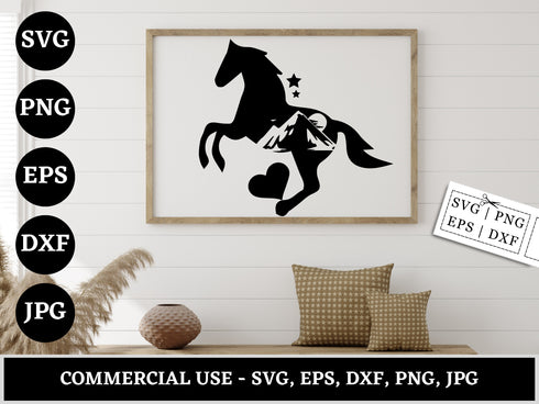 Horse Love SVG Bundle | Horse Heart SVG PNG DXF EPS | Horse Lover Shirt Cut Files for Cricut | Equestrian Vector Design