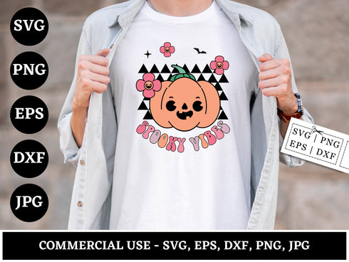 Retro Halloween SVG Bundle | Halloween Vector Witch Ghost Pumpkin SVG PNG DXF EPS | Sarcastic Spooky Shirt Cut Files for Cricut