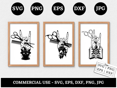 Hair Hustler SVG Bundle | Hairstylist SVG PNG DXF EPS | Barber Shop Hair Salon Cut Files for Cricut | Hairdresser Vector Design