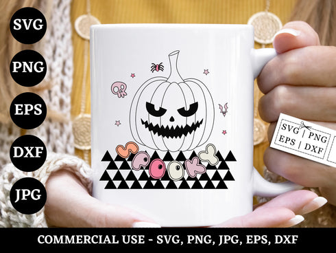 Retro Halloween SVG Bundle | Groovy Halloween SVG PNG DXF EPS | Hippie Spooky Sublimation Designs for Cricut | Vintage Halloween Vector Design