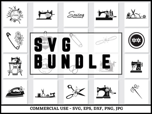 Floral Sewing Machine SVG | Sewing Machine SVG PNG DXF EPS | Sewing Silhouette Cut Files for Cricut | Floral Craft Vector Design