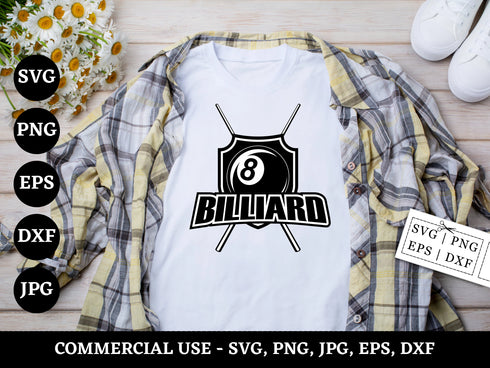 Billiard SVG Bundle | Snooker SVG PNG DXF EPS | Billiards Clipart Cut Files for Cricut | Pool Table Vector Design