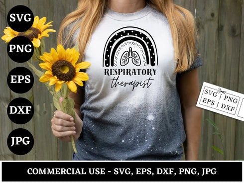 Respiratory Therapist SVG Bundle | Lungs RT SVG PNG DXF EPS | Respiratory Therapy Cut Files for Cricut | Medical Vector Design