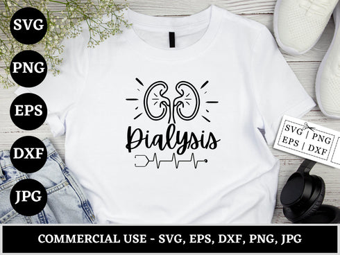 Dialysis SVG Bundle | Dialysis Nurse Tech SVG PNG DXF EPS JPG | Nephrology Shirt Design Cut Files for Cricut | Medical Vector Design