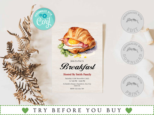 Breakfast Invitation, Staff Employee Appreciation Breakfast Invite, Volunteer Appreciation, Editable Template, Breakfast Digital Invitation