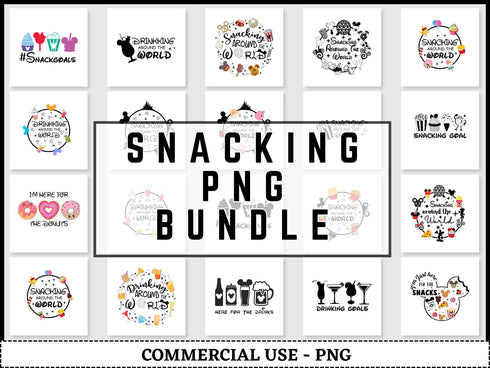 Snacking PNG Bundle | Snack Goals PNG SVG | Coffee Ice Cream Clipart for Cricut & Silhouette | Food Lover Digital Design