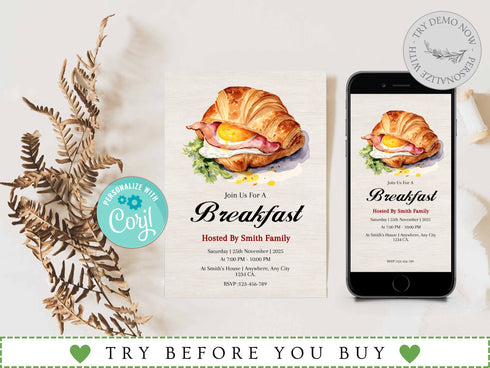 Breakfast Invitation, Staff Employee Appreciation Breakfast Invite, Volunteer Appreciation, Editable Template, Breakfast Digital Invitation