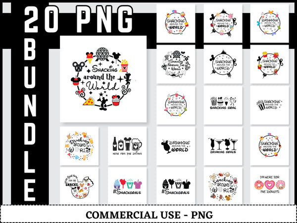Snacking PNG Bundle | Snack Goals PNG SVG | Coffee Ice Cream Clipart for Cricut & Silhouette | Food Lover Digital Design