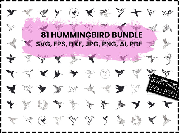 Hummingbird SVG Bundle | Flying Bird SVG PNG DXF EPS | Hummingbird Clipart Cut Files for Cricut | Nature Bird Vector Design