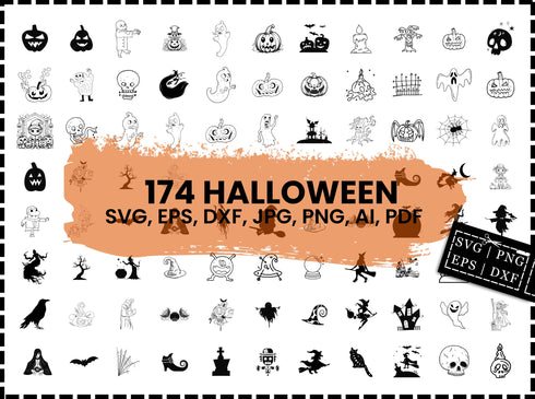Halloween SVG Bundle | Fall Autumn SVG | Ghost Witch Pumpkin SVG | Spooky Clipart | Cricut Cut Files | Silhouette SVG | Instant Download