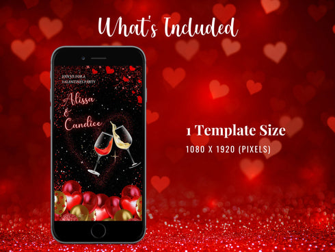Animated Galentines Ladies Night Invitation Template, Editable Galentines Party Invite, Digital Valentines Day Friendship Party Video Evite