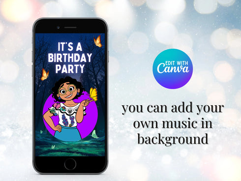 Encanto Birthday Party Video Invitation, Digital Animated Video Invite, Girl and Boy Mobile Personalized Video Invite, Animated Video