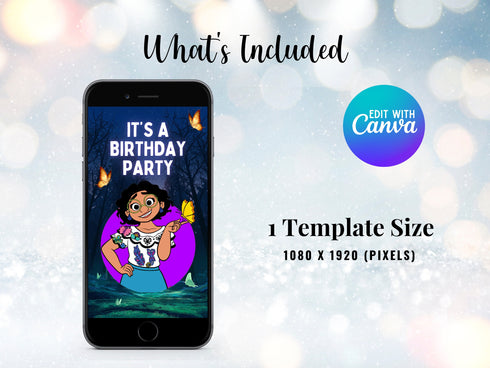 Encanto Birthday Party Video Invitation, Digital Animated Video Invite, Girl and Boy Mobile Personalized Video Invite, Animated Video
