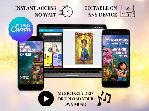 Encanto Birthday Party Video Invitation, Encanto Digital Animated Video Invitation, Girl Mobile Personalized Video Invite, Encanto Birthday