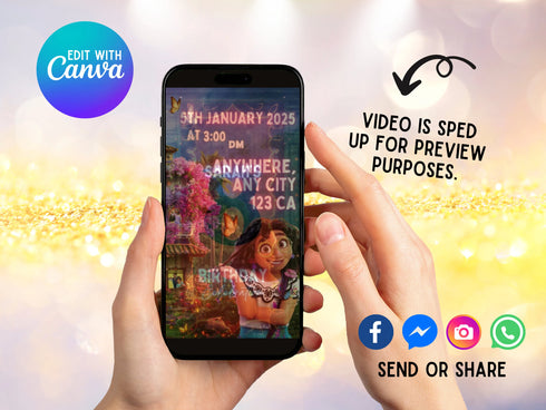 Encanto Birthday Party Video Invitation, Encanto Digital Animated Video Invitation, Girl Mobile Personalized Video Invite, Encanto Birthday