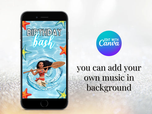 Moana Birthday Video Invitation, Moana Invitation, Moana Animated Invitation, Moana Animated Invite Video, Moana Video Invitation