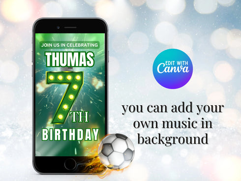 Football Birthday Party Video Invitation, Animated Video Invitation, Football Animated Evite, Football Video Invite, Sports Birthday Party