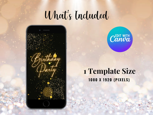Digital Sweet 18 Birthday Invitation, Animated 18th Party Invite, Cute Gold Font Evite, Editable Thank You Ecard, 18th Invite