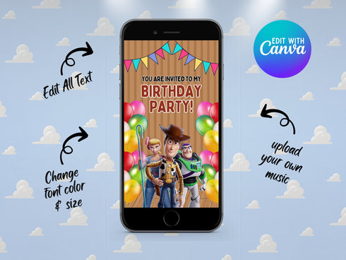 Toy Story Invitation, Toy Story Birthday Invitation, Toy Story Animated Invitation, Toy Story Video Invitation, Toy Story Party Invitation
