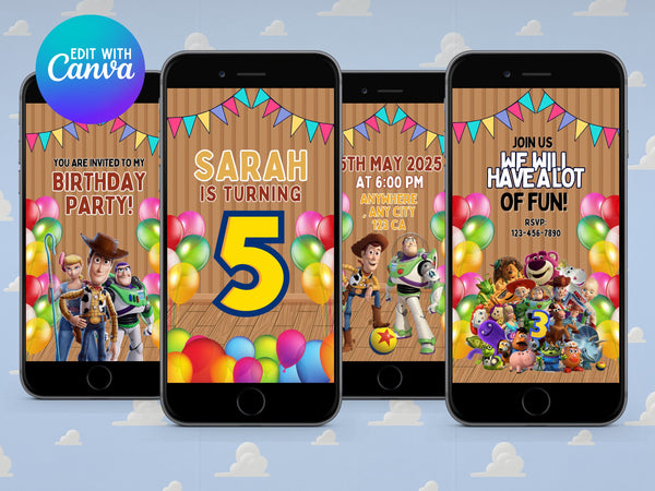 Toy Story Invitation, Toy Story Birthday Invitation, Toy Story Animated Invitation, Toy Story Video Invitation, Toy Story Party Invitation
