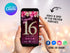 Digital Sweet 16 Birthday Invitation, Animated 16th Party Invite, Cute Gold Diamonds Neon Pink Font Evite, Editable Thank You Ecard