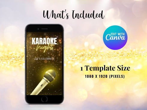 Karaoke Birthday Video Invitation | Animated Digital Party Invite | Karaoke Night Birthday Video | Canva Editable Template