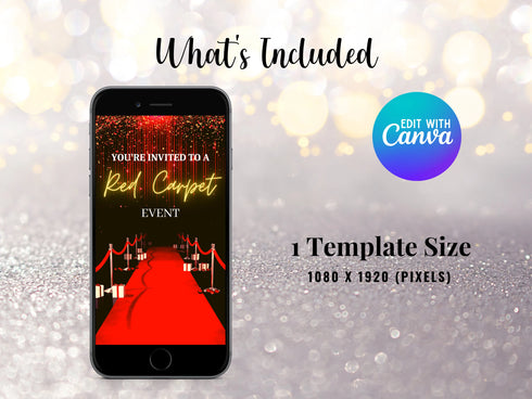 Red Carpet Animated Video Invitation, Video Evite, Video Invite with photo, Red Carpet theme party, Animated invite, Party Invite, Event