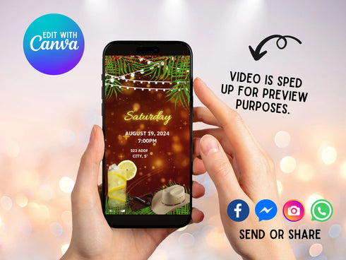 Havana Nights Video Invitation, Animated Evite, Havana Theme, Havana Party, Havana Nights Birthday, Havana Night Party Animated Invitation