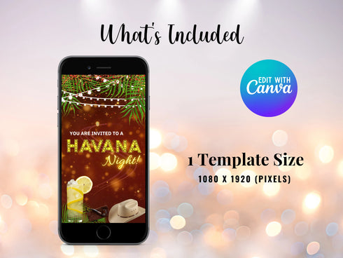 Havana Nights Video Invitation, Animated Evite, Havana Theme, Havana Party, Havana Nights Birthday, Havana Night Party Animated Invitation