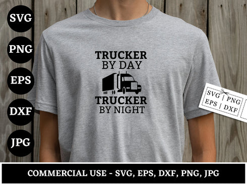 Trucker SVG Bundle | Truck Driver SVG PNG DXF EPS | Trucker Shirt Cut Files for Cricut | Commercial Use Trucking Vector Design
