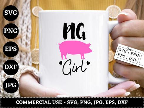 Pig SVG Bundle | Pig Silhouette SVG PNG DXF EPS | Farm Animal Pig Clipart Cut Files for Cricut | Pig Head Vector Design