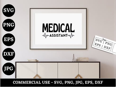 Medical Assistant SVG Bundle | Nurse Healthcare SVG PNG DXF EPS | Medical Quotes Cut Files for Cricut | Doctor Life Vector Design