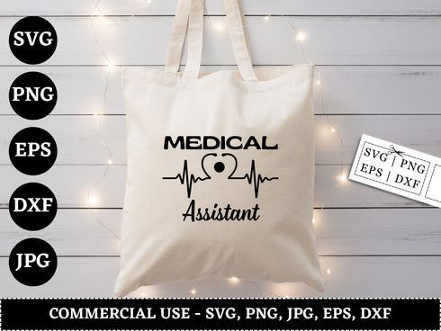 Medical Assistant SVG Bundle | Nurse Healthcare SVG PNG DXF EPS | Medical Quotes Cut Files for Cricut | Doctor Life Vector Design