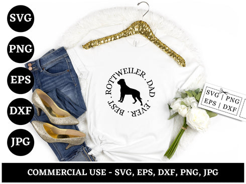 Rottweiler SVG Bundle | Rottie Dog SVG PNG DXF EPS | Rottweiler Clipart Cut Files for Cricut | Dog Breed Vector Design