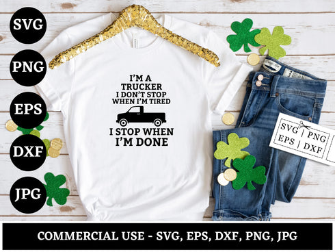 Trucker SVG Bundle | Truck Driver SVG PNG DXF EPS | Trucker Shirt Cut Files for Cricut | Commercial Use Trucking Vector Design