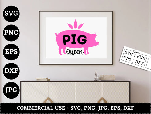 Pig SVG Bundle | Pig Silhouette SVG PNG DXF EPS | Farm Animal Pig Clipart Cut Files for Cricut | Pig Head Vector Design