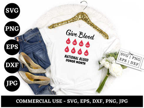 Blood Donation SVG Bundle | Blood Donor SVG PNG DXF EPS | Awareness Cut Files for Cricut | Donate Blood Vector Desig