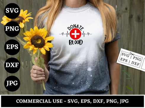 Blood Donation SVG Bundle | Blood Donor PNG DXF EPS | Phlebotomy Shirt Design Cut Files for Cricut | Awareness Medical Vector