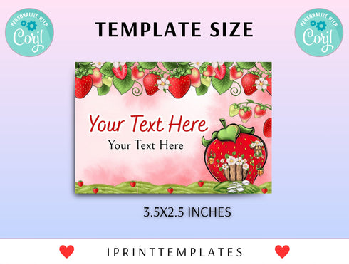 Editable Strawberry Food Label, Strawberry Birthday Party Food Tent Cards, Strawberry Food Tent Label, Berry 1st Birthday Party Decorations