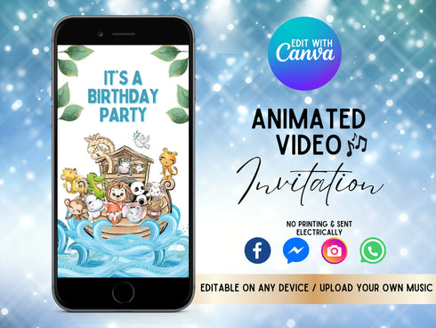 Safari Animals Video Invitation, Birthday Video, Jungle Safari, Animated Invite, Jungle Animals, Safari Birthday, Safari Invitation, Evite