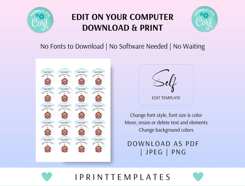 Editable Farm Birthday cupcake toppers, Boy Barn Party, Digital, Farm Animals Barnyard Decorations INSTANT DOWNLOAD printable
