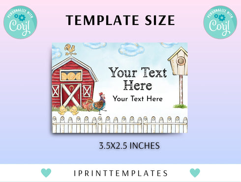 Editable Farm Food Label, Farm Food Tent Cards, Barnyard Farm Animals Food Tent Label, Barnyard Farm Animals Food Label