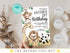 Editable Safari Birthday Invitation, Wild One 1st Birthday Invite, Jungle Animals Invitations, Printable Template, Jungle Birthday Boy