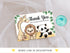 Editable Safari Birthday Thank You Card, Boy Wild One 1st Birthday Note Card, Gold Jungle Animals Printable Template Instant Download