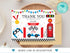 Race Car Thank You Card, Editable Birthday Thank You Card, Racecar 6th Birthday Note Card, Racing Car, Racecar Printable Instant Download