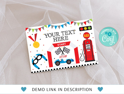 Editable Race Car Food Tags, Racecar Party, Buffet Racing Car, Tent Card, Food Labels, Place Cards, Table Card, Printable Instant Download