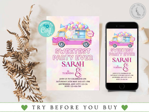 Candy Birthday Invitation, Candyland Birthday, Invitation Candyland, Sweet Celebration Birthday, Digital File, Instant Download