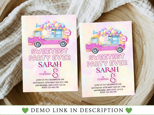 Candy Birthday Invitation, Candyland Birthday, Invitation Candyland, Sweet Celebration Birthday, Digital File, Instant Download