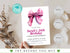 Pink Bow Birthday Invitation, Girl Coquette Invite, Editable Party Invite, Digital Invitation Template, Printable Invite, Instant Download